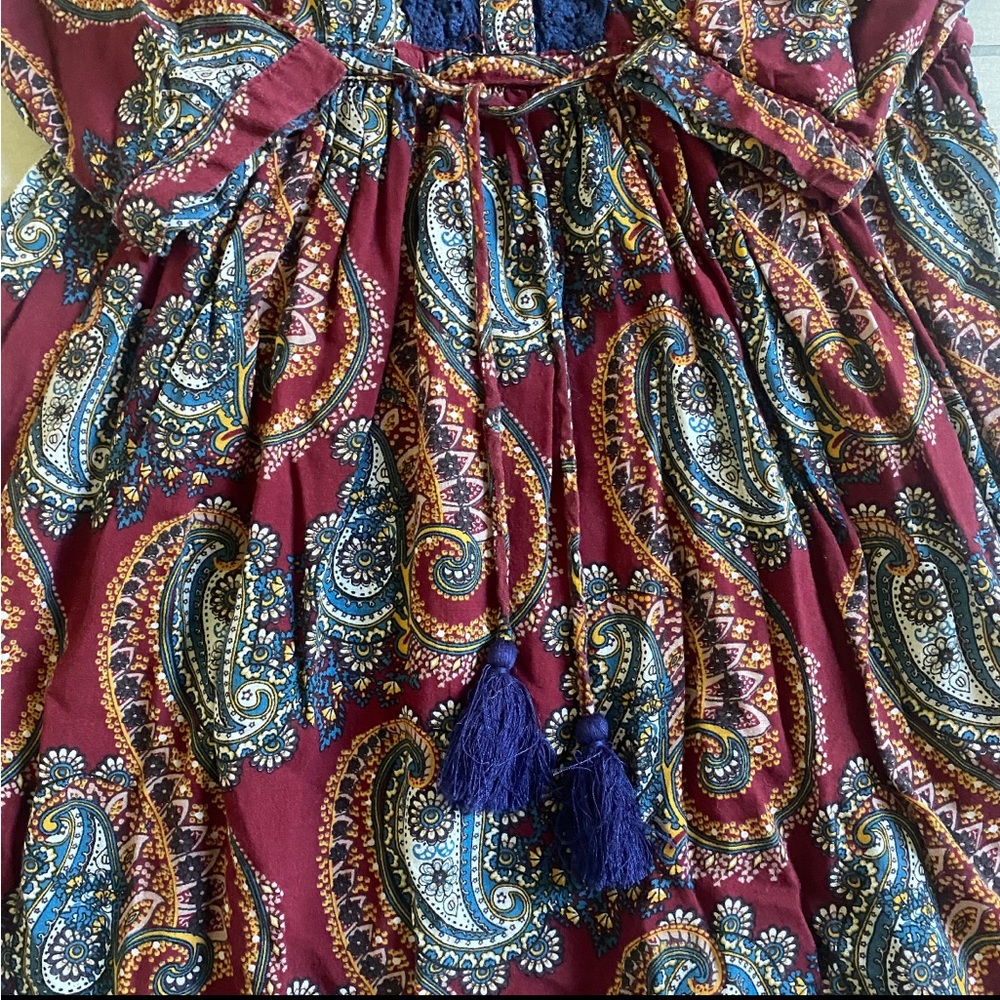 Jak & Peppar Paisley Kids Dress with Navy Accents - Picture 3 of 3